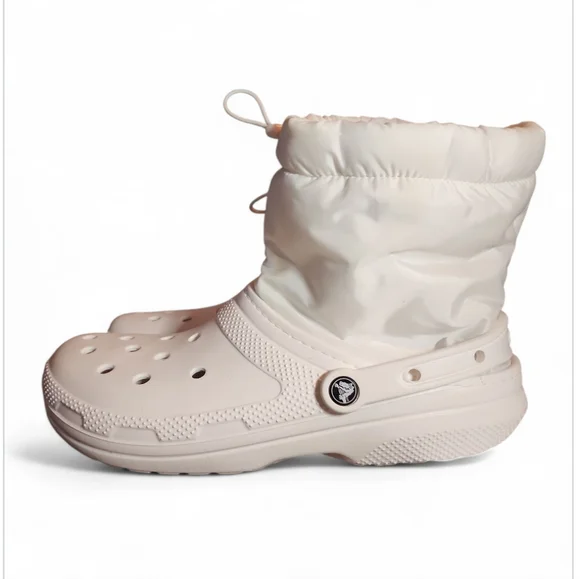 Unisex Crocs Classic Lined Neo Puff White Winter Snow Rain Boots Men 12 EUC Warm - Picture 4 of 6